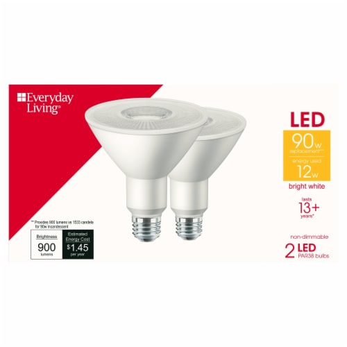 Everyday Living® 12-Watt (90-Watt) PAR38 LED Light Bulb - Bright White (3000K) Perspective: back