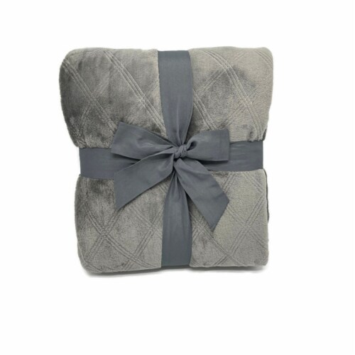 HD Designs® Velvet Etched Blanket - Gray Perspective: back