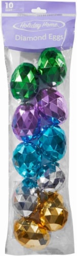 Holiday Home Metallic Diamond Plastic Easter Eggs - 10 Piece Perspective: back