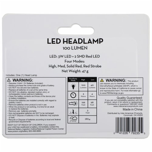 GE 100 Lumen LED Headlamp Perspective: back