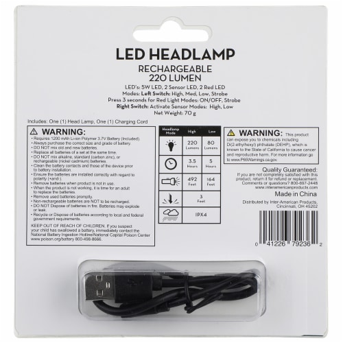 GE 220 Lumen LED Rechargeable Headlamp Perspective: back