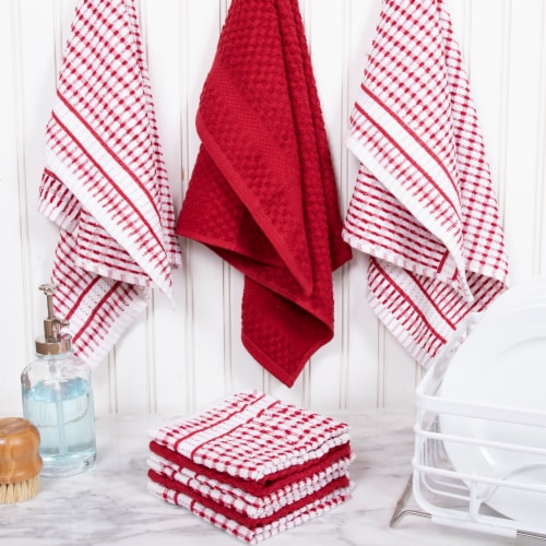 Everyday Living® Popcorn Kitchen Towel - Red Perspective: back