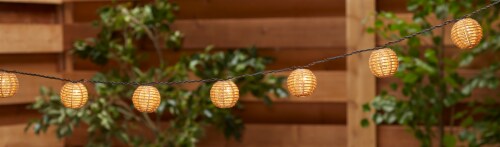 HD Designs Outdoors Hemp Rope Ball String Lights Perspective: back
