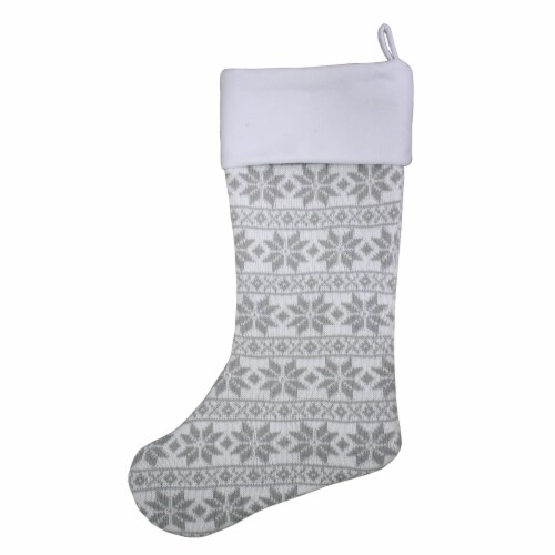 Holiday Home™ Gray Fairaisle Monogram Christmas Stocking - K, 21 in / 1 ct - Kroger