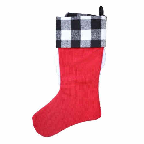 Holiday Home™ Buffalo Plaid Christmas Stocking - Santa Perspective: back