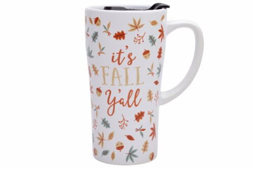 Holiday Home It's Fall Y'all Latte Mug - White/Orange/Yellow Perspective: back
