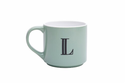Holiday Home Green Monogram Mug - White Perspective: back