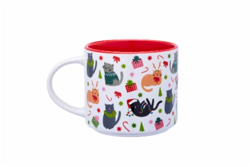 Holiday Home Meowy Christmas Cat Print Mug Perspective: back