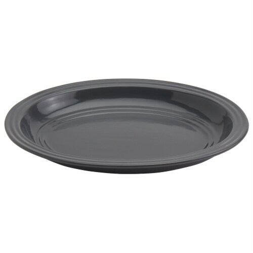 Dash Of That® Grace Oval Service Platter Graphite Perspective: back