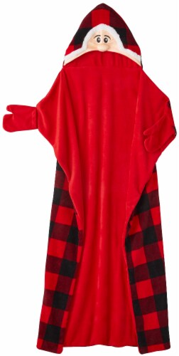 Holiday Home Hooded Bear Gnome Blanket Perspective: back