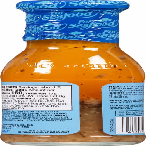 McCormick® Scampi Seafood Sauce Perspective: back