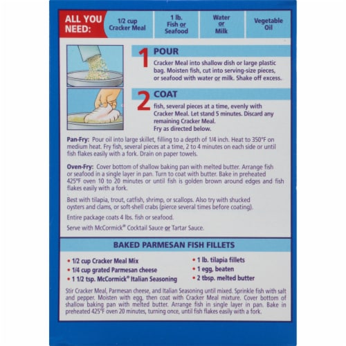 McCormick Golden Dipt Cracker Meal Seafood Fry Mix Perspective: back