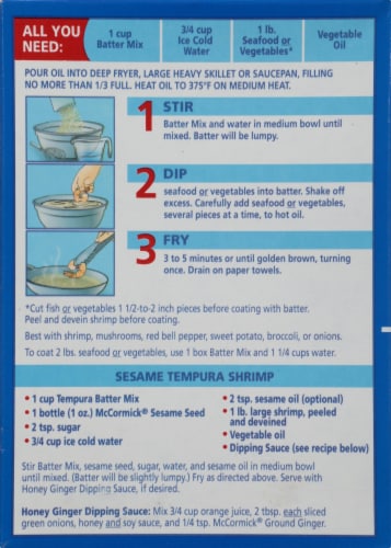 McCormick® Golden Dipt Tempura Seafood Batter Mix Perspective: back