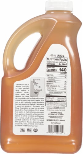 Martinelli's 100% Pure Organic Apple Juice Perspective: back