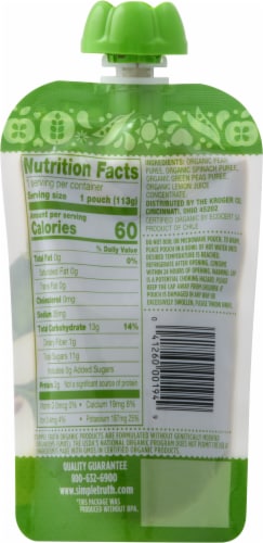 Simple Truth Organic® Pear Spinach Pea Stage 2 Baby Food Puree Perspective: back
