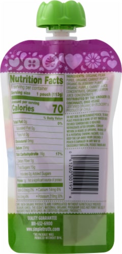 Simple Truth Organic® Pear Carrot Blueberry Stage 2 Baby Food Puree Perspective: back