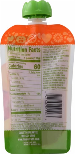 Simple Truth Organic® Carrot Apple Mango Stage 2 Baby Food Puree Perspective: back