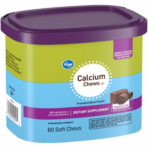 Kroger® Calcium Chews Chocolate 650mg Perspective: back