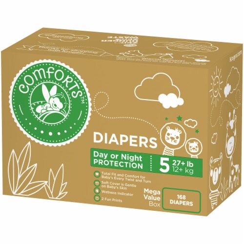 Comforts™ Day or Night Diapers Size 5 (27+ lbs) BIG DEAL! Perspective: back