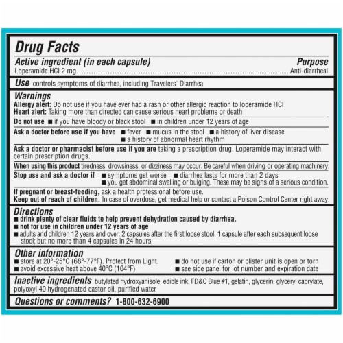 Kroger® Anti-Diarrheal Loperamide Softgels 2mg Perspective: back