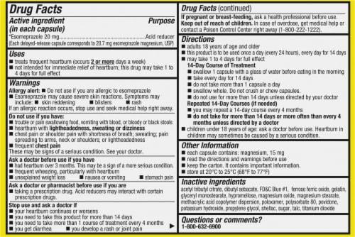 Kroger® Esomeprazole Magnesium Delayed-Release Capsules 20mg Perspective: back