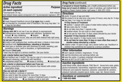 Kroger® Esomeprazole Magnesium Delayed-Release Capsules 20mg Perspective: back