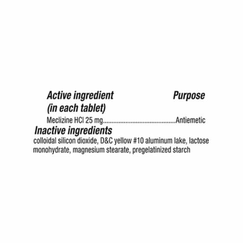 Kroger® Motion Sickness Relief Meclizine HCI Tablets 25mg Perspective: back