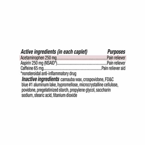 Kroger® Migraine Relief Acetaminophen and Aspirin Coated Caplets Perspective: back