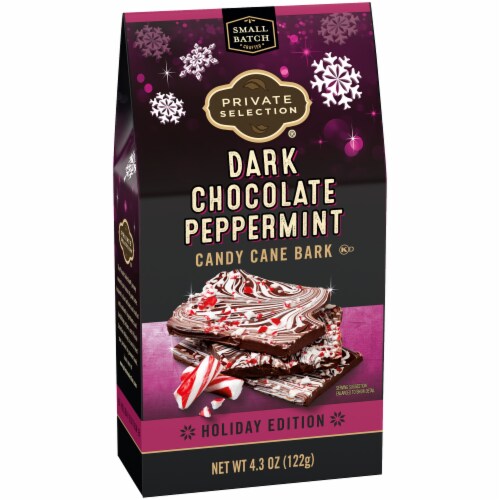 Private Selection® Dark Chocolate Peppermint Bark Holiday Candy Bar Perspective: back