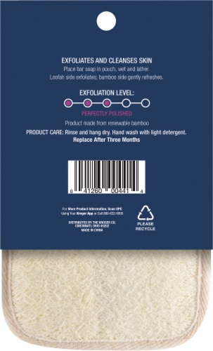 Pretty Savvy® Bamboo Exfoliating Loofah Soap Pouch Perspective: back