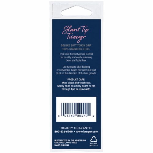 Pretty Savvy™ Slant Tip Deluxe Soft Touch Tweezers Perspective: back