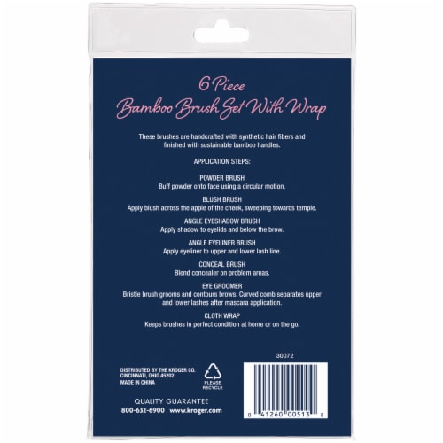 Pretty Savvy™ Bamboo Brush Set with Wrap Perspective: back