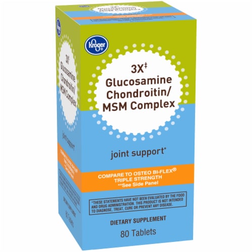 Kroger® 3X Glucosamine Chondroitin/MSM Complex Joint Support Dietary Supplement Tablets Bottle Perspective: back