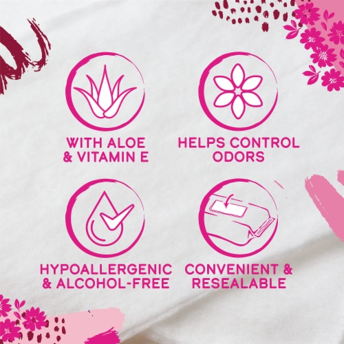 Kroger® Feminine Wipes Hypoallergenic Floral Rain Scent Perspective: back