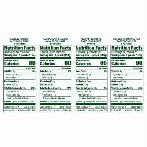 Simple Truth Organic® 4-Flavor Baby Food Puree Variety Pack BIG DEAL! Perspective: back