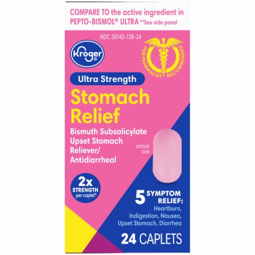 Kroger® Ultra Strength Stomach Relief Caplets Perspective: back