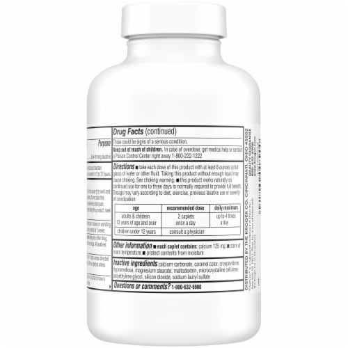 Kroger® Bulk-Forming Fiber Laxative Caplets Perspective: back