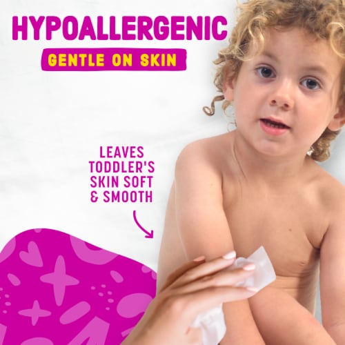 Comforts™ Fragrance Free Flushable Toddler Wipes Flip-Top Pack Perspective: back
