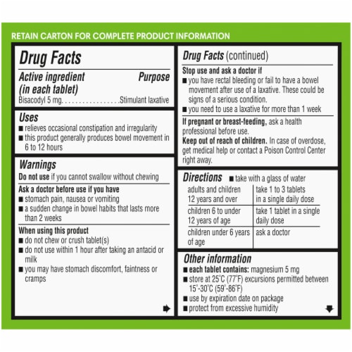 Kroger® Gentle Laxative Comfort Coated Tablets Perspective: back