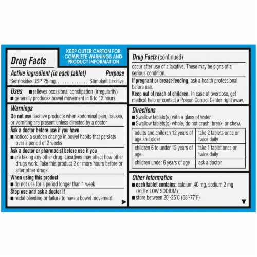 Kroger® Maximum Strength Stimulant Laxative Coated Tablets Perspective: back