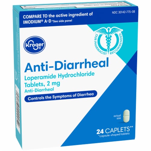 Kroger® Anti-Diarrheal Loperamide Hydrochloride Caplets 2 mg Perspective: back