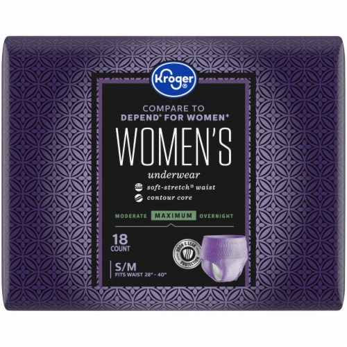 Kroger Adult Incontinence Underwear for Women Maximum Absorbency, S/M with  Soft Stretch, 18 ct - Kroger