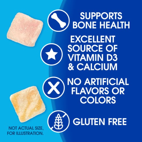 Kroger® Calcium Gummies Orange Cherry & Strawberry Perspective: back