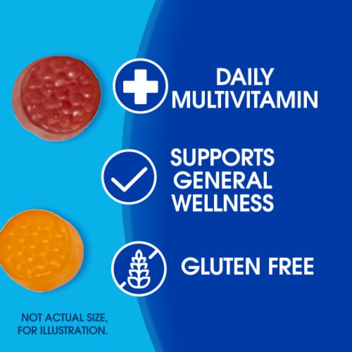 Kroger® Multivitamin Gummies Mixed Berry Orange & Peach BIG DEAL! Perspective: back