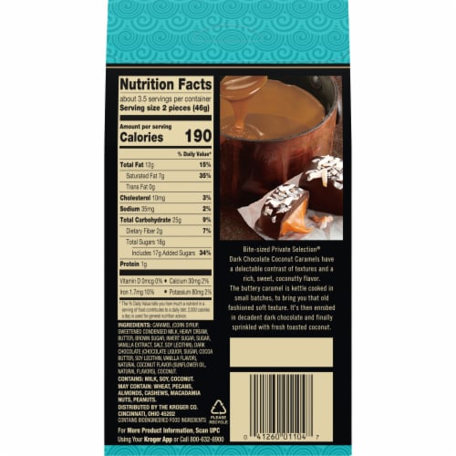 Private Selection® Dark Chocolate Coconut Caramels Perspective: back