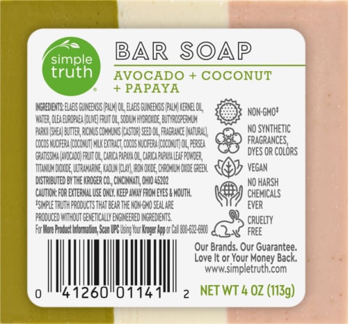 Simple Truth® Beauty Crate Avocado Coconut & Papaya Bar Soap Perspective: back