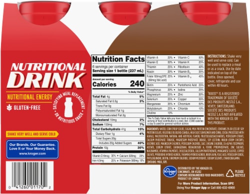 Kroger® Creamy Chocolate Nutritional Drink Bottles Perspective: back