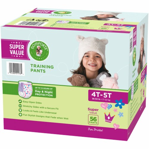 Comforts™ Day or Night Training Pants Girls 4T-5T (37+ lbs) Perspective: back