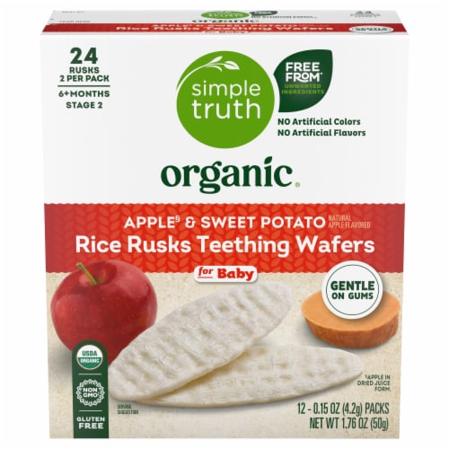 Simple Truth Organic® Apple and Sweet Potato Rice Rusks Teething Wafers Perspective: back