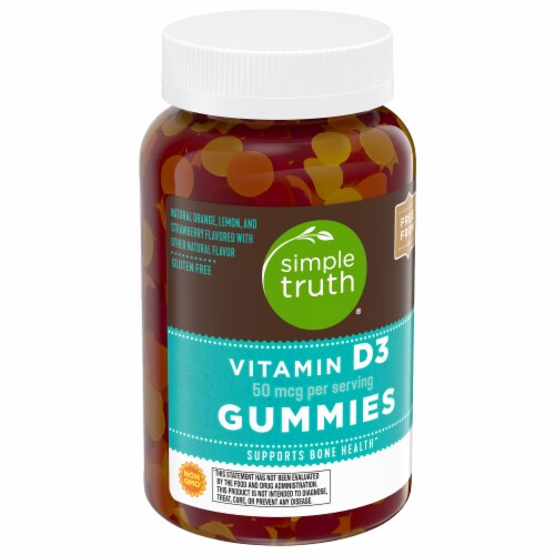 Simple Truth® Vitamin D3 Gummies Orange Lemon & Strawberry 50mcg Perspective: back